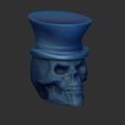 Shop1.jpg Skull with top hat hollow inside, eyes closed