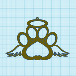 Esfera-huella-de-perro-personalizada.png christmas sphere, dog footprint with wings, Christmas sphere dog footprint with wings