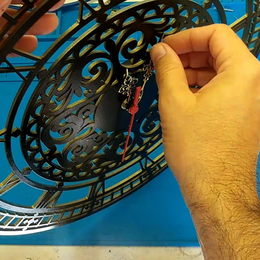 Carved Clock cnc - laser cut