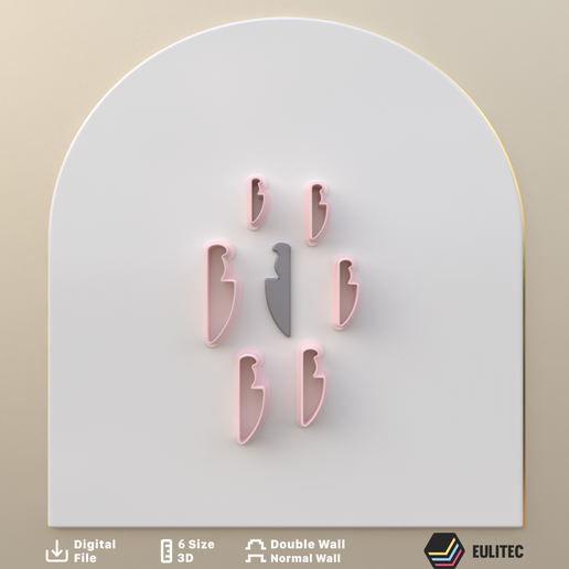 POLYMER CLAY CUTTERS horror knife 6 SIZE 2 VERSION CUT/EULITEC.COM/CC/COPYRIGHTED LICENSE 3D model