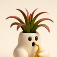 1.png Groovy Ghost Pflanzgefäß mit Saxophon - Lustiger 3D-Dekotopf