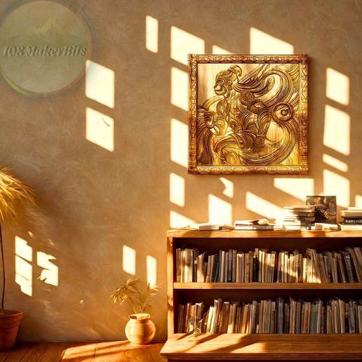 10.jpg Divine Hanuman Relief - Art hindou pour bois CNC router. Modèle de sculpture CNC. Aucune structure de support n'est nécessaire pour l'impression 3D.