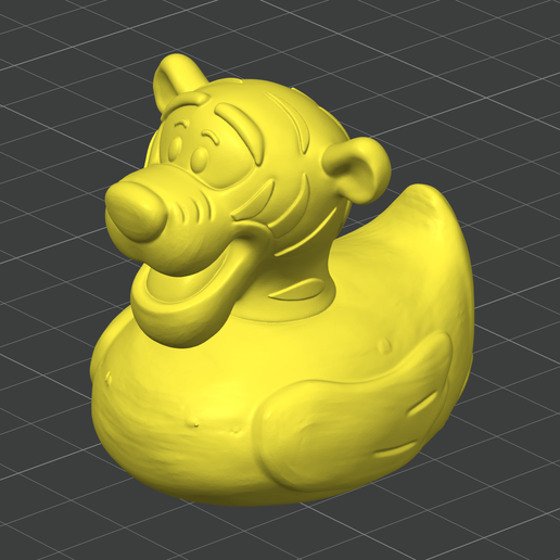 Tigger Duck • Bouncy Tigger Head on Classic Rubber Duck • 3D Printable STL