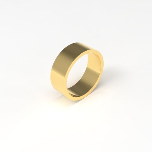 wedding ring square band 7mm 3D model
