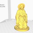 RENDER7.jpg Nativity Virgin Mary Praying Statue for Nativity Scene 3D print model