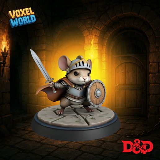 Mouse Knight - 3D Printable Miniature | DnD & Tabletop RPGs
