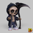 Miniprint-R001-SkullAI-15.png 3D file MiniPrint R001 - Skull AI with Scythe・Model to download and 3D print