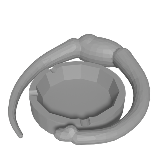 Low Poly Diplodocus Curled Ashtray, Trinket Dish