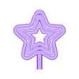 2A Tripple Hollow Star Top Xmas Decoration.stl Christmas Tree Triple Star Topper With One Piece Articulating Inner Star - Or CosPlay Staff Topper