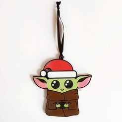 Baby_Yoda.jpg Free STL file Baby Yoda Ornament - Single Extrusion・3D print object to download