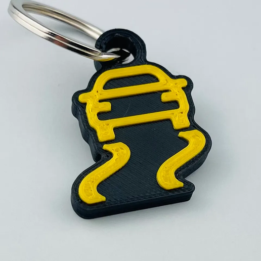 Traction Control Light Keychain 3D model