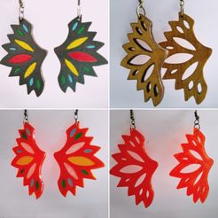 IMG_20190721_132636.jpg STL-Datei Butterfly Earrings kostenlos・Modell für 3D-Druck zum herunterladen