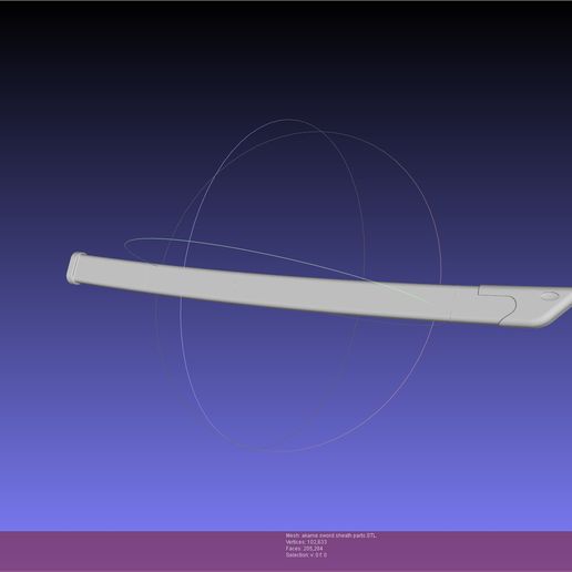 meshlab-2022-01-14-07-11-07-90.jpg STL file Akame Ga Kill Akame Sword And Sheath Printable Assembly・Template to download and 3D print, julian-danzer