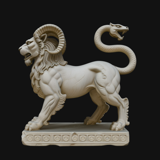 Chimera Mythical Beast Statue Design 2 - 3D Print Model