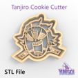 tanjiro_front_square.jpg Tanjiro Kamado from "Kimetsu no Yaiba – Demon Slayer" Cookie Cutter - STL file