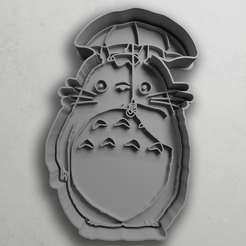 push-diseño.png Archivo STL Totoro con paraguas・Plan para descargar y imprimir en 3D