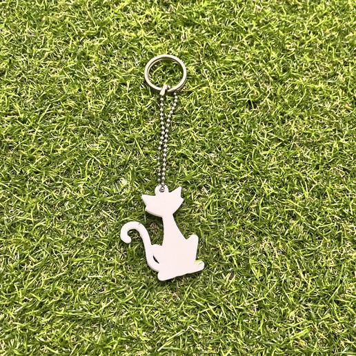 🐱 Cat keychain (print in place). For free.・Free STL File for ・Cults