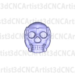 Hear-No-v1.jpg STL file Hear No Evil Skull, CNC, Mold Making, 3d Printing, Craft Molds, Chocolate Molds, Bath Bomb Molds, Accessory Embellishment・Model to download and 3D print