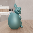 untitled3.png 3D Cute Easter Bunny with Egg Decor as 3D Stl File & Easter Gift, Bunny Rabbit, Bunny Ears, 3D Print File, Easter Decor, Easter Rabbit