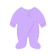 Baby Footed Sleeper stamp 5cm.stl Высечка и штамп для печенья с детскими ножками - 5 см и 8 см