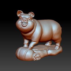 012pig1.jpg Free STL file pig sculpture 3d model・Model to download and 3D print, stlfilesfree