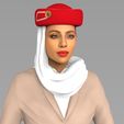 emirates-airline-stewardess-highly-realistic-3d-model-obj-wrl-wrz-mtl.jpg Emirates Airline stewardess ready for full color 3D printing