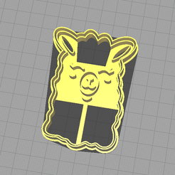 1.png STL file Llama - Cookie Cutter + Stamp・3D printable model to download