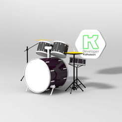 bateria 2.PNG Fichier OBJ Tambours pour la musique・Design imprimable en 3D à télécharger, ronaldocc13