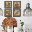 Coffee-wall-art-set-of-4.png COFFEE WALL ART - set of 4 - coffee pot, script, coffee cup, coffee beans