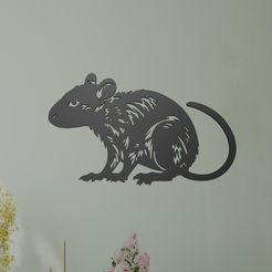 Rat-2-2.png STL file Rat Wall Art・3D printable model to download