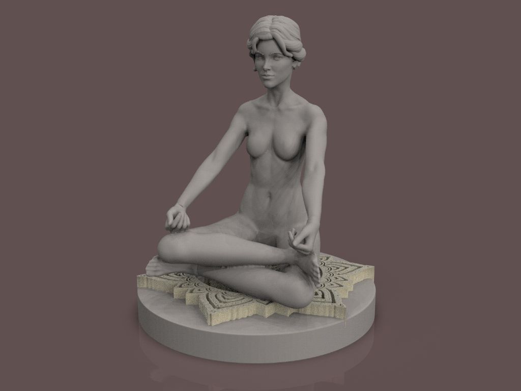 lotus.376.jpg Download STL file Yoga Girl Lotus • 3D printer design, gilafonso