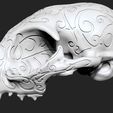 2022-12-12-09_23_50-ZBrush.jpg stl file 3d printing skull cat ornament Figurine