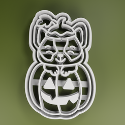 3_001.png STL-Datei KÜRBIS HUND - HALLOWEEN - KEKSAUSSTECHER・Modell zum Herunterladen und 3D-Drucken