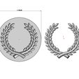 Mold-Bay-leaves-crown-branches-onlay-relief-04.jpg Mold bay leaves branches crown onlay relief 3D print model