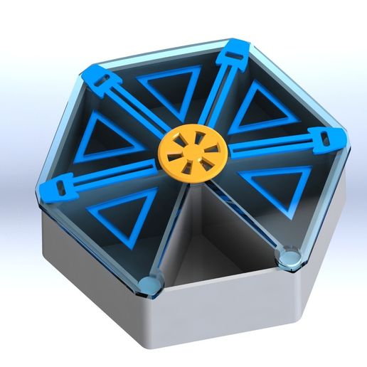 Hex Rotating Organizer – Magnetic Lid – 6 Compartments Modular Storage Box