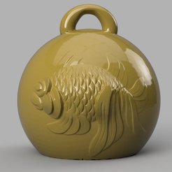 poisson 3 .png Download STL file christmas ball fish • Model to 3D print, motek
