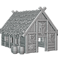 Longhouse.png Frozen Viking Village – Winter Barbarian Settlement Terrain | 37 STL Modular Wargame & RPG Tabletop Scenery