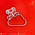 4.png Teddy Bear on a Cloud Cookie Cutter