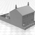 Terrace 1F-W-01.jpg N gauge Terraced House with Single Storey Extension and walls