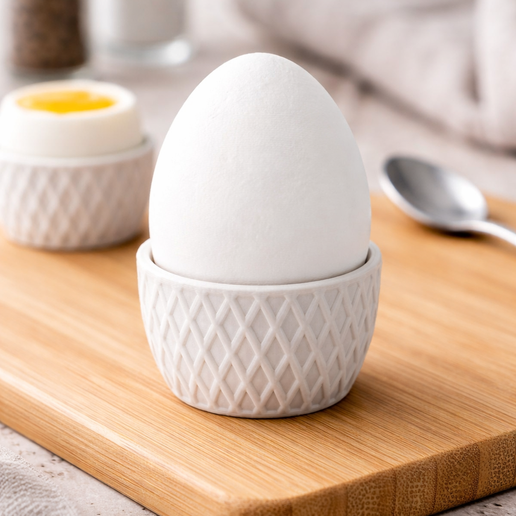 Modern Egg Holder Bowl STL – Geometric Kitchen Egg Storage – 3D Printable