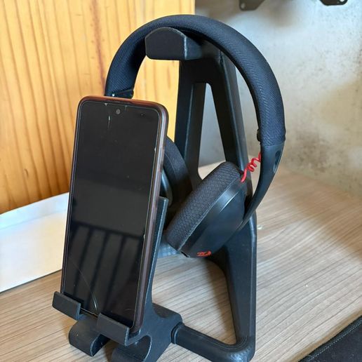 📞 Soporte Headset y Soporte de telefono desmontable・Archivo STL