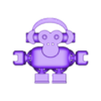 headphonesmonkeybyQBKO.stl FLEXI DESKTOP FIDGET HEADPHONES MONKEY MINIATURE TOY (PRINT IN PLACE).