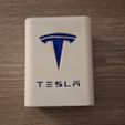 Pot-a-crayon-Tesla-avec-fond-amovible-bleu.jpg Pot à crayons ou porte brosses à dents, etc.  Tesla 12x8x6 cm – Bi-couleur sans AMS – Insert amovible personnalisable – Desk organizer 3D