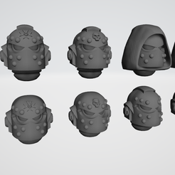1.png Бесплатный 3D файл Шлемы космических воинов тамплиеров vol.1・3D-печатная модель для скачивания