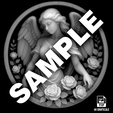 Samp.png Angel Relief for CNC Laser and 3D Print STL File and 4K Grayscale TIF - High Detail 3D Model