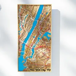 il_794xN.4462003276_hqug.webp Fichier 3D Carte en couches des routes de la ville de New York pour la découpe laser・Modèle à télécharger et à imprimer en 3D