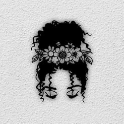 12-Face-with-cirly-hair.jpg Art mural visage avec cheveux bouclés