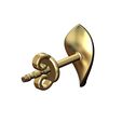 Bent-leaf-Stud-earring-03.jpg Simple twisted leaf stud earring 3D print model
