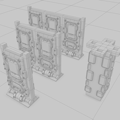 space_walls3.png Archivo STL gratis Paredes y esquinas de la mesa de ciencia ficción entrelazadas・Modelo para descargar y imprimir en 3D