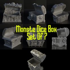 3212.jpg Satz von 7 Tresure Box Thema Würfel-Box-Muster 3D-Druck Modell